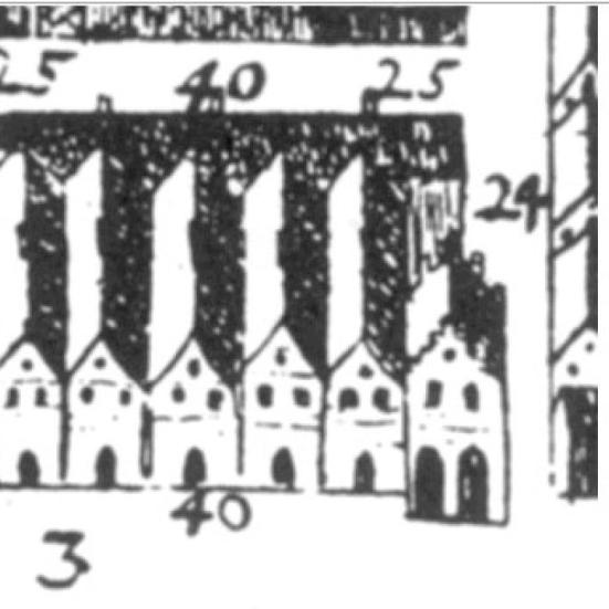 Resens kort over Roskilde, 1766, detalje