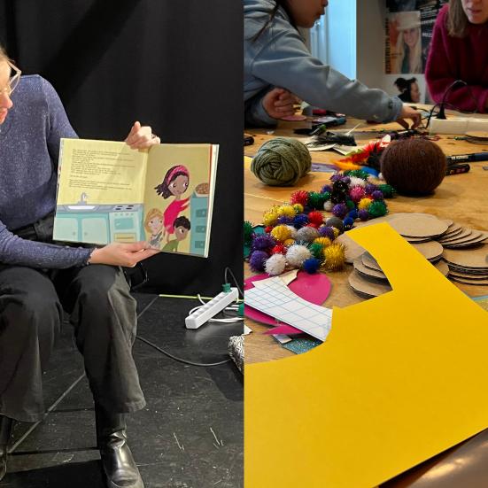 Højtlæsning og krea materialer