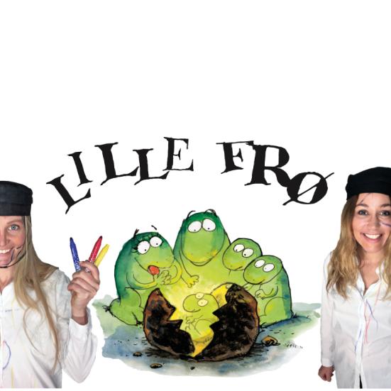 2 damer og tegnede frøer