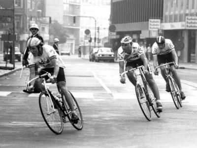 Cykelrytterne Jørgen Bo Petersen, John Carlsen og Bjørn Slangerup under Stjerneløbet 1988