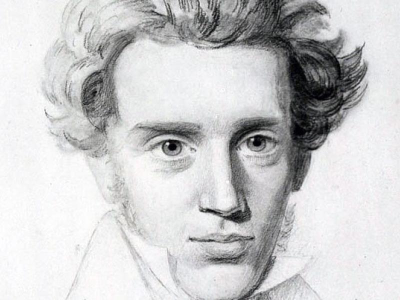 Portræt af Søren Kierkegaard, Tegning af N.C. Kierkegaard, 1838, Det Kgl Bibliotek (beskåret)