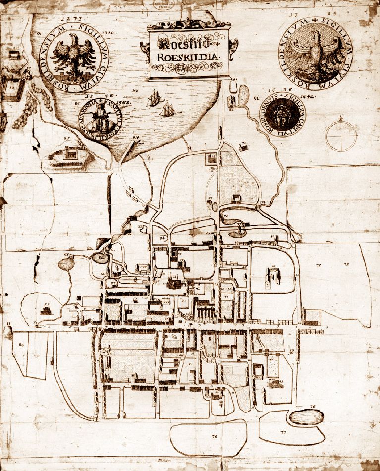 Resens kort over Roskilde, 1677 